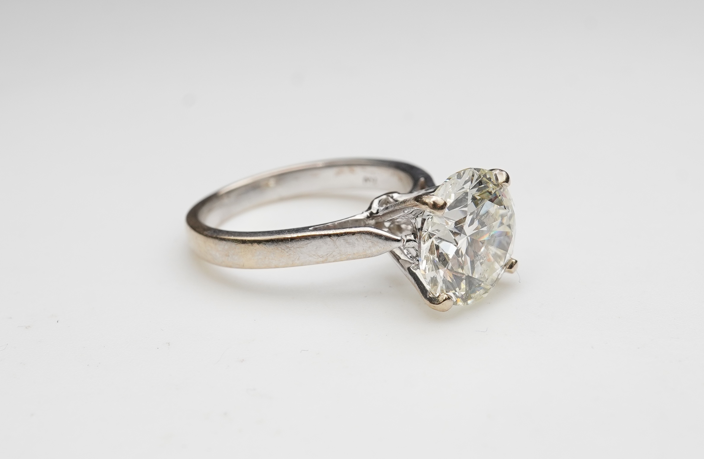 A diamond solitaire ring
